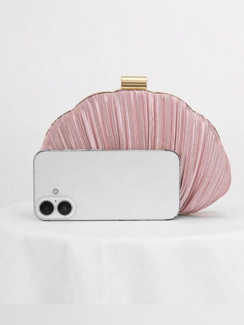 Pink Shell Clutch Bag - Picture 4 of 6